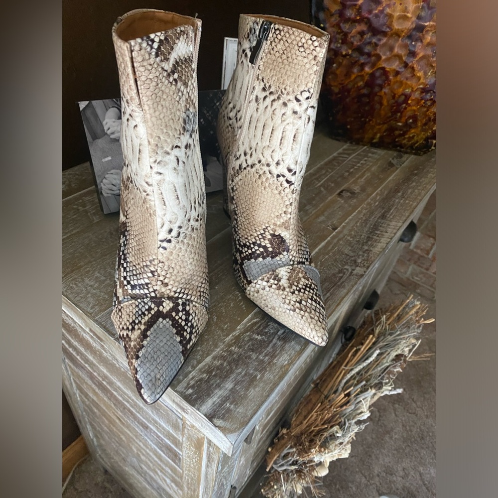 Grey Nash Snakeskin Bootie